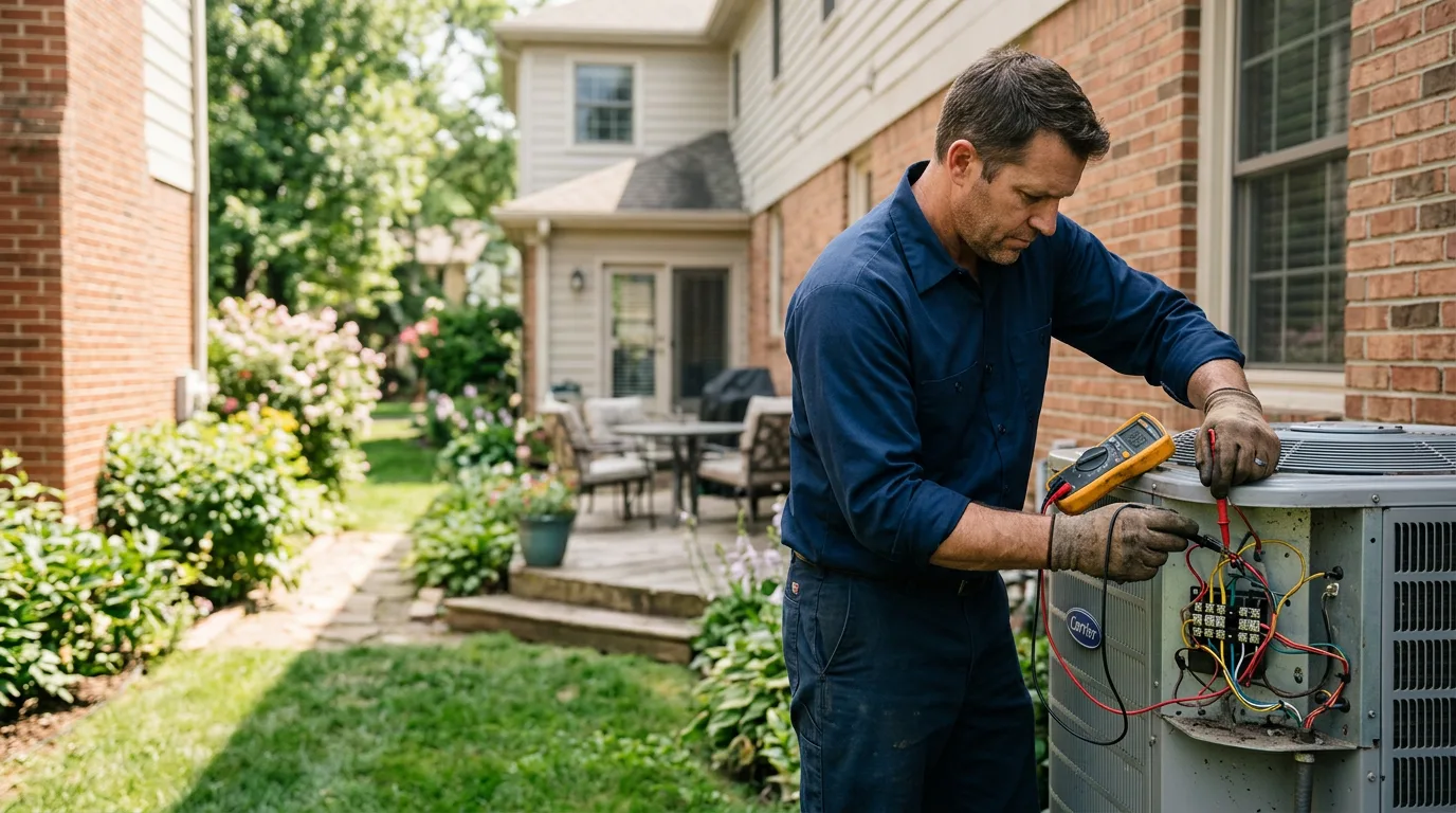 HVAC technician working near Chandlerville, IL
